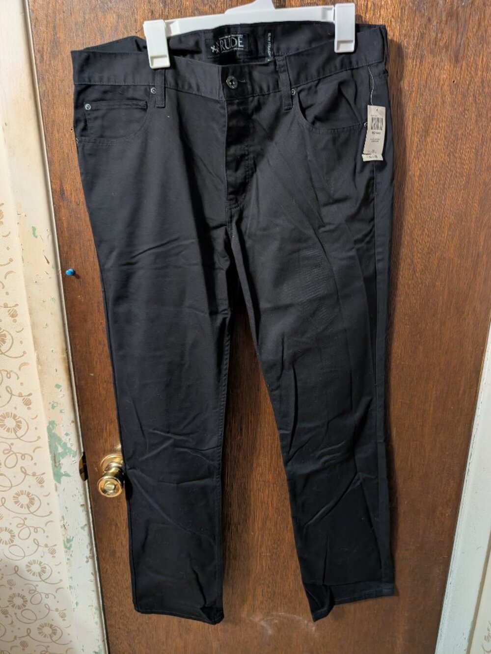 HT Brand Slim Straight Pants sz 36 XXX Rude Punk Goth Hottopic NWT
